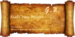 Gyöngy Milda névjegykártya